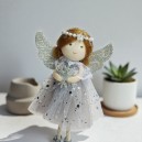 Anioł stojący szary - 14cm