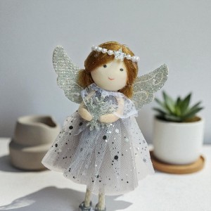 Anioł stojący szary - 14cm