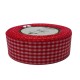 Tasiemka ozdobna w kratkę  BIAŁO-CZERWONA 25mm/10mb