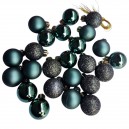 Bombki plastikowe kulki mat/blysk/brokat  3cm/24szt. ZIELEŃ BUTELKOWA