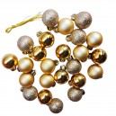 Bombki plastikowe kulki mat/blysk/brokat  3cm/24szt. ZŁOTO