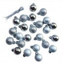 Bombki plastikowe kulki mat/blysk/brokat  3cm/24szt. SREBRO