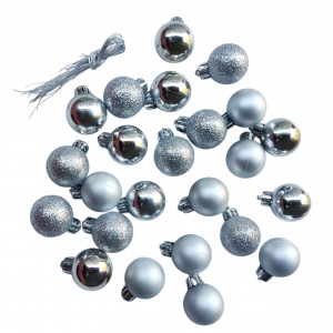 Bombki plastikowe kulki mat/blysk/brokat  3cm/24szt. ZŁOTO