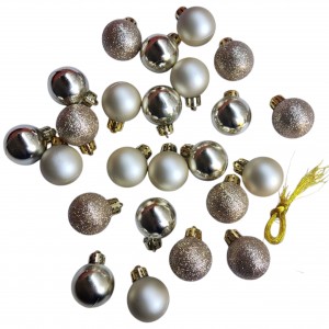 Bombki plastikowe kulki mat/blysk/brokat  3cm/24szt. FUKSJA