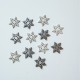 Ażurowe śnieżynki z gwiazdką białe i srebrne 12szt.