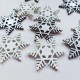 Ażurowe śnieżynki z gwiazdką białe i srebrne 12szt.