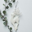 Renifer ozdobne poroże brokatowy biały zawieszka 18cm WH