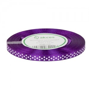 Tasiemka ozdobna w kropki 6mm granat 23mb