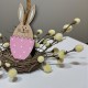 Króliczek w skorupce zawieszka WIELKANOCNA różowa
