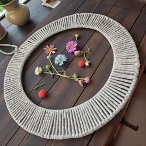 Obręcz oplatana sznurkiem - 30cm - szara