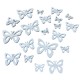 Drewniane motylki ażurowe 18szt białe - mix rozmiarów