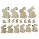 Zające drewniane miks rozmiaru 18szt naturalne