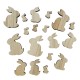 Zające drewniane miks rozmiaru 18szt naturalne