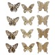 Drewniane motylki ażurowe i pełne 12szt naturalne