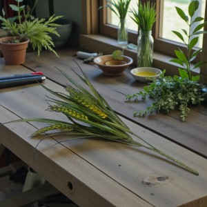 Pszenica - gałązka ozdobna 36cm- zielona