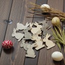 Drewniane zajączki 12szt - naturalne i szare