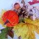 Gałązka jesienna 27cm z dynią welurową, szyszką, żołędziem, hortensją i listkami