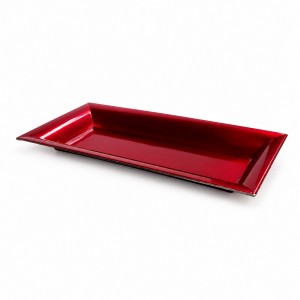 Taca, talerz plastikowy czerwony, prostokąt