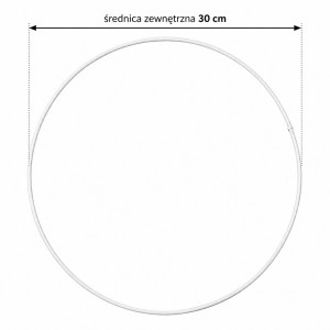 Obręcz metalowa biała 20 cm baza do wianka, stroika, łapacza Snów