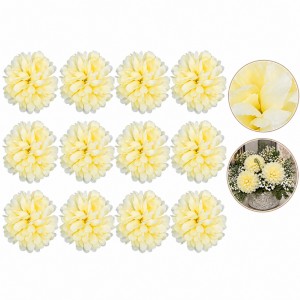 Mini chryzantema ŻÓŁTA - główka kwiatowa 10cm zestaw 12szt.