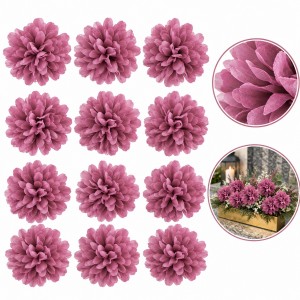 Mini chryzantema POMARAŃCZOWA - główka kwiatowa 10cm zestaw 12szt.
