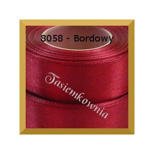 Tasiemka satynowa 25mm kolor 8058 bordowy/ 6szt.