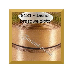 Tasiemka satynowa 25mm kolor 8131 jasno brazowe złoto 6szt.