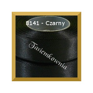 Tasiemka satynowa 25mm kolor 8141 czarny/ 6szt.