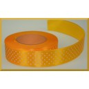 Tasiemka ozdobna w kropki 25mm żółta/ 1mb